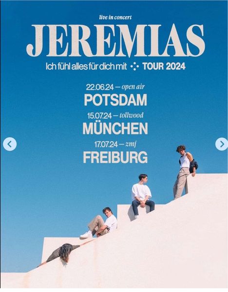 Jeremias - Ich Fühl Alles Für Dich Mit - Tour 2024 | Tollwood 2024 en Tollwood München Tickets